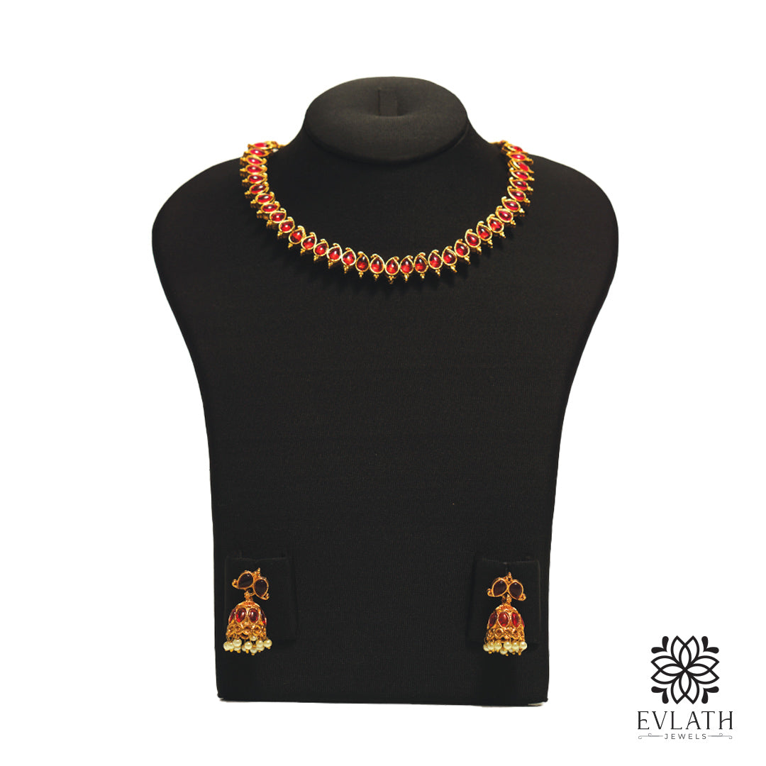 Stunning Green & Ruby Kemp Stone Reversible Necklace – Evlath Jewels